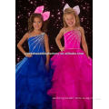 2012 lovely one shoulder beaded ruffles blue and fuschia pageant flower girl dresses CWFaf4203